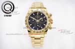 Swiss QF factory Rolex Daytona V3 black dial 904L gold case Rolex 4130 movement 